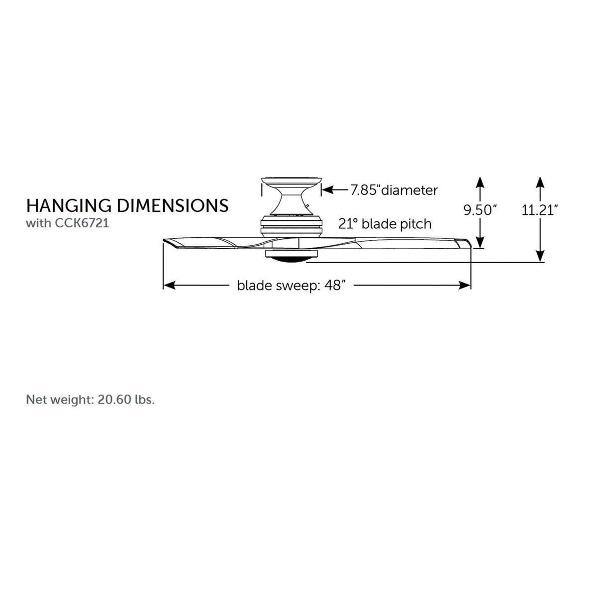Fanimation Spitfire 48in Flush 3-Blade LED Ceiling Fan | Antique Graphite and Light Oak Buttonwood | Low Ceiling | Model FP6721BAGP-48LO-LK-F