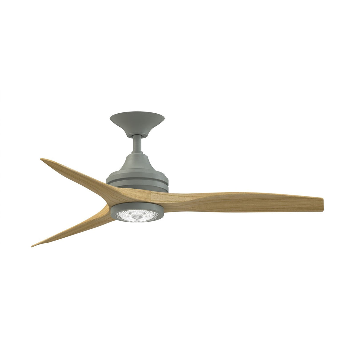 Fanimation Spitfire 48in 3-Blade Ceiling Fan with LED Light | Antique Graphite and Natural Buttonwood | Covered Patio | Model FP6721BAGP-48N-LK