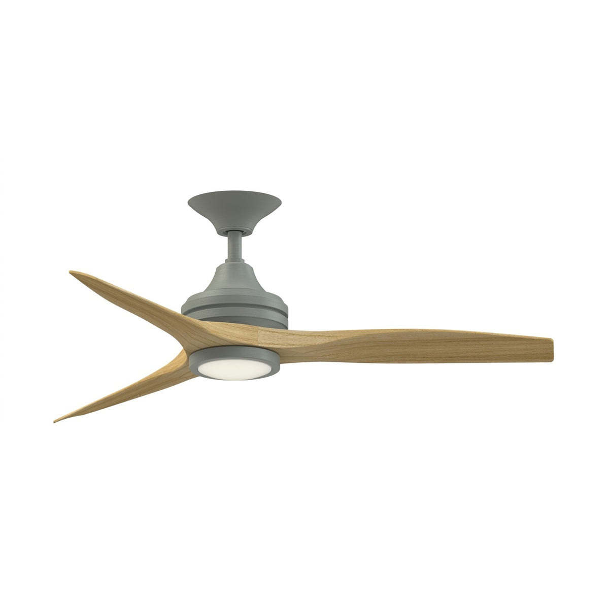 Fanimation Spitfire 48in 3-Blade Ceiling Fan with LED Light | Antique Graphite and Natural Buttonwood | Covered Patio | Model FP6721BAGP-48N-LK