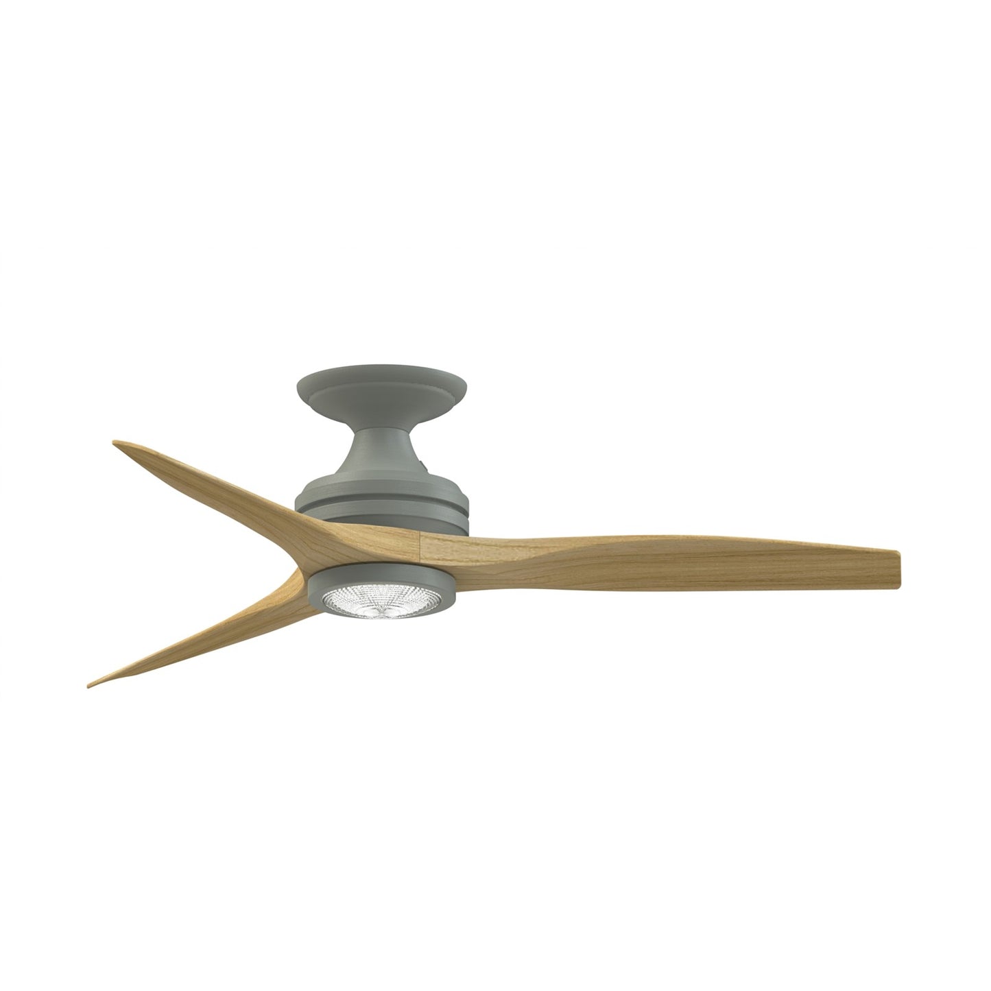 Fanimation Spitfire 48in Flush 3-Blade Ceiling Fan with LED Light | Antique Graphite and Natural Buttonwood | Covered | Model FP6721BAGP-48N-LK-F