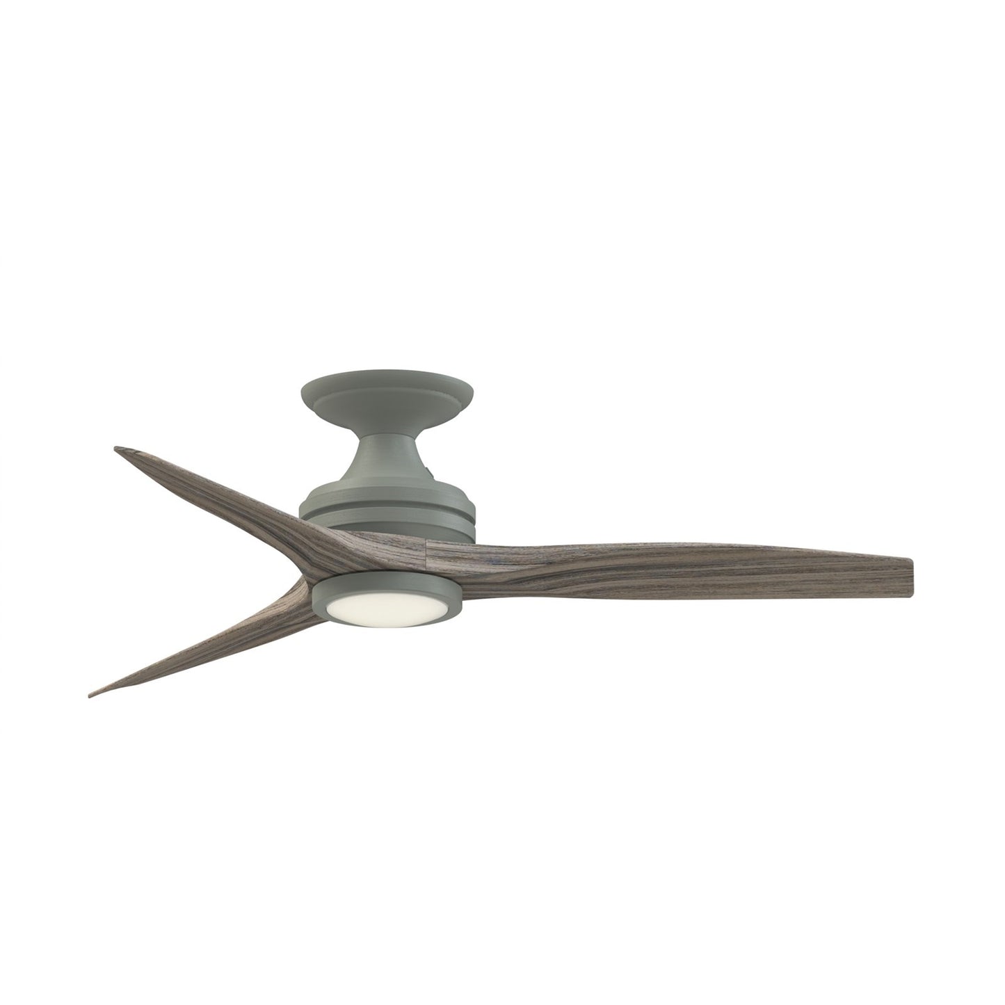 Fanimation Spitfire 48in Flush Ceiling Fan with Light | Industrial Antique Graphite and Weathered Wood | Covered Patio | Model FP6721BAGP-48WE-LK-F