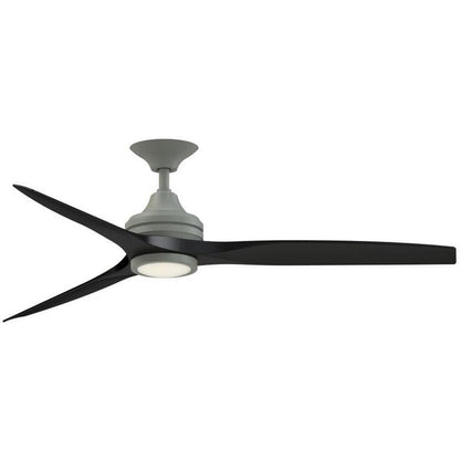 Fanimation Spitfire 60in 3-Blade Ceiling Fan with LED Light | Antique Graphite and Black Buttonwood | Covered Patio, Porch | Model FP6721BAGP-60BL-LK