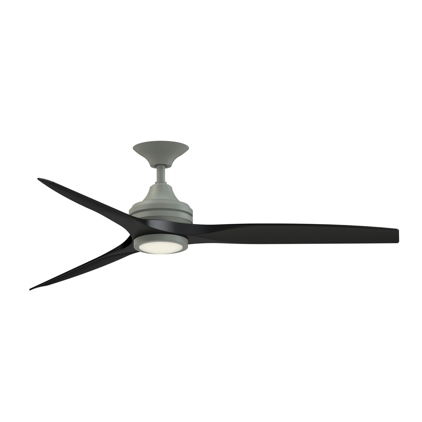 Fanimation Spitfire 60in 3-Blade Ceiling Fan with LED Light | Antique Graphite and Black Buttonwood | Covered Patio, Porch | Model FP6721BAGP-60BL-LK