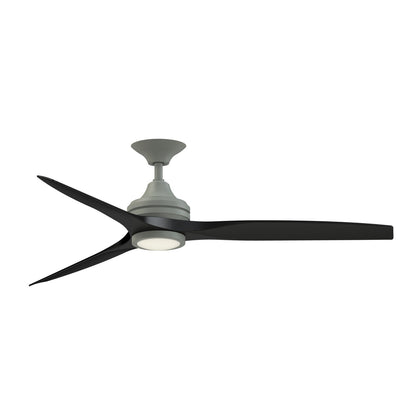 Fanimation Spitfire 60in 3-Blade Ceiling Fan with LED Light | Antique Graphite and Black Buttonwood | Covered Patio, Porch | Model FP6721BAGP-60BL-LK