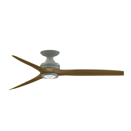 Fanimation Spitfire 60in Flush 3-Blade LED Ceiling Fan | Antique Graphite and Koa Wood | Covered Patio & Sunroom | Model FP6721BAGP-60K-LK-F