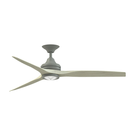 Fanimation Spitfire 60in 3-Blade Ceiling Fan with LED Light | Antique Graphite and Light Oak Buttonwood | Covered Patio | Model FP6721BAGP-60LO-LK