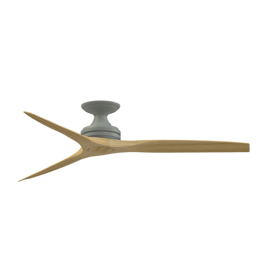 Fanimation Spitfire 60in Flush 3-Blade Ceiling Fan | Antique Graphite and Natural Buttonwood | Covered Porch, Sunroom & Low | Model FP6721BAGP-60N-F