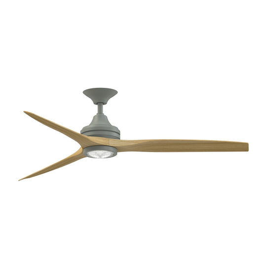 Fanimation Spitfire 60in 3-Blade Ceiling Fan with LED Light Kit | Antique Graphite and Natural Buttonwood | Covered Patio | Model FP6721BAGP-60N-LK
