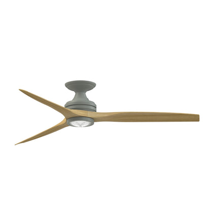 Fanimation Spitfire 60in Flush 3-Blade Ceiling Fan with LED Light Kit | Antique Graphite and Natural Buttonwood | Covered | Model FP6721BAGP-60N-LK-F