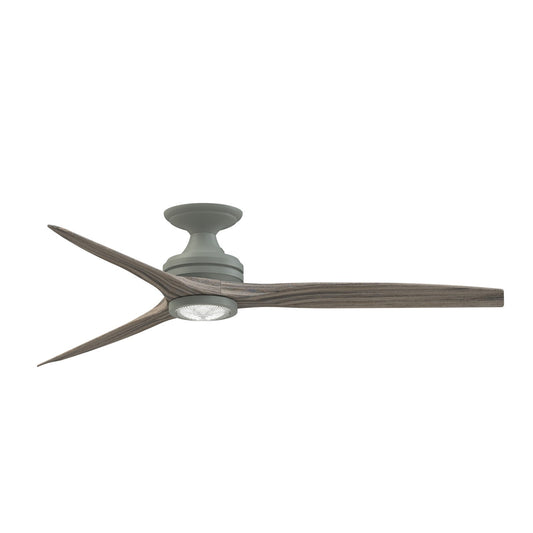 Fanimation Spitfire 60in Flush 3-Blade LED Ceiling Fan | Industrial Antique Graphite and Weathered Wood | Low Ceilings | Model FP6721BAGP-60WE-LK-F