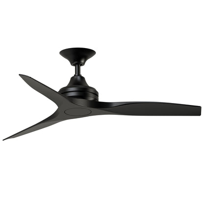 Fanimation Spitfire 48in 3-Blade Ceiling Fan | Black Buttonwood and Black Blades | Covered Patio & Sunroom | 48 x 48 x 12 in | Model FP6721BBL-48BL