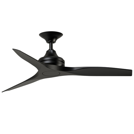 Fanimation Spitfire 48in 3-Blade Ceiling Fan | Black Buttonwood and Black Blades | Covered Patio & Sunroom | 48 x 48 x 12 in | Model FP6721BBL-48BL