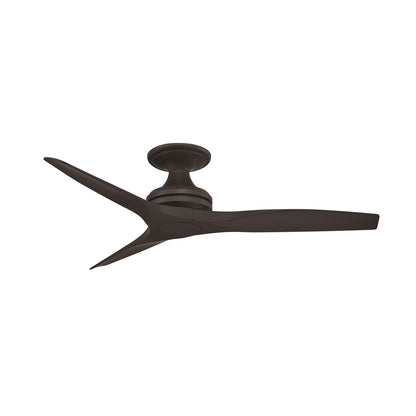 Fanimation Spitfire 48in Flush Mount 3-Blade Ceiling Fan | Black Buttonwood and Black Blades | Low Ceiling Rooms & Covered | Model FP6721BBL-48BL-F