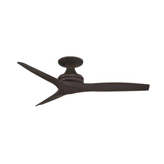 Fanimation Spitfire 48in Flush Mount 3-Blade Ceiling Fan | Black Buttonwood and Black Blades | Low Ceiling Rooms & Covered | Model FP6721BBL-48BL-F