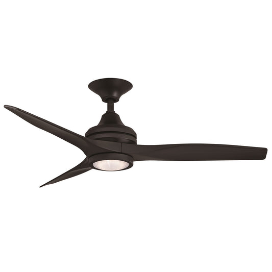 Fanimation Spitfire 48in 3-Blade Ceiling Fan with LED Light Kit | Black Buttonwood and Black Blades | Covered Patio | Model FP6721BBL-48BL-LK