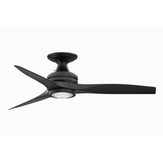 Fanimation Spitfire 48in 1-Light Ceiling Fan | Industrial Black with Black Buttonwood Blades | Covered Patio & Sunroom | Model FP6721BBL-48BL-LK-F