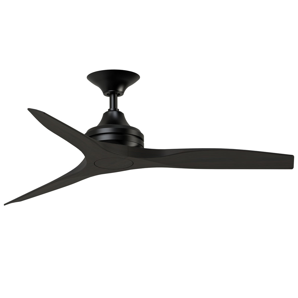 Fanimation Spitfire 48in Ceiling Fan | Industrial Black with Dark Walnut Buttonwood Blades | Covered Patio & Sunroom | Model FP6721BBL-48DWA