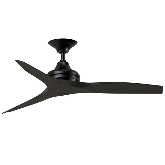 Fanimation Spitfire 48in Ceiling Fan | Industrial Black with Dark Walnut Buttonwood Blades | Covered Patio & Sunroom | Model FP6721BBL-48DWA