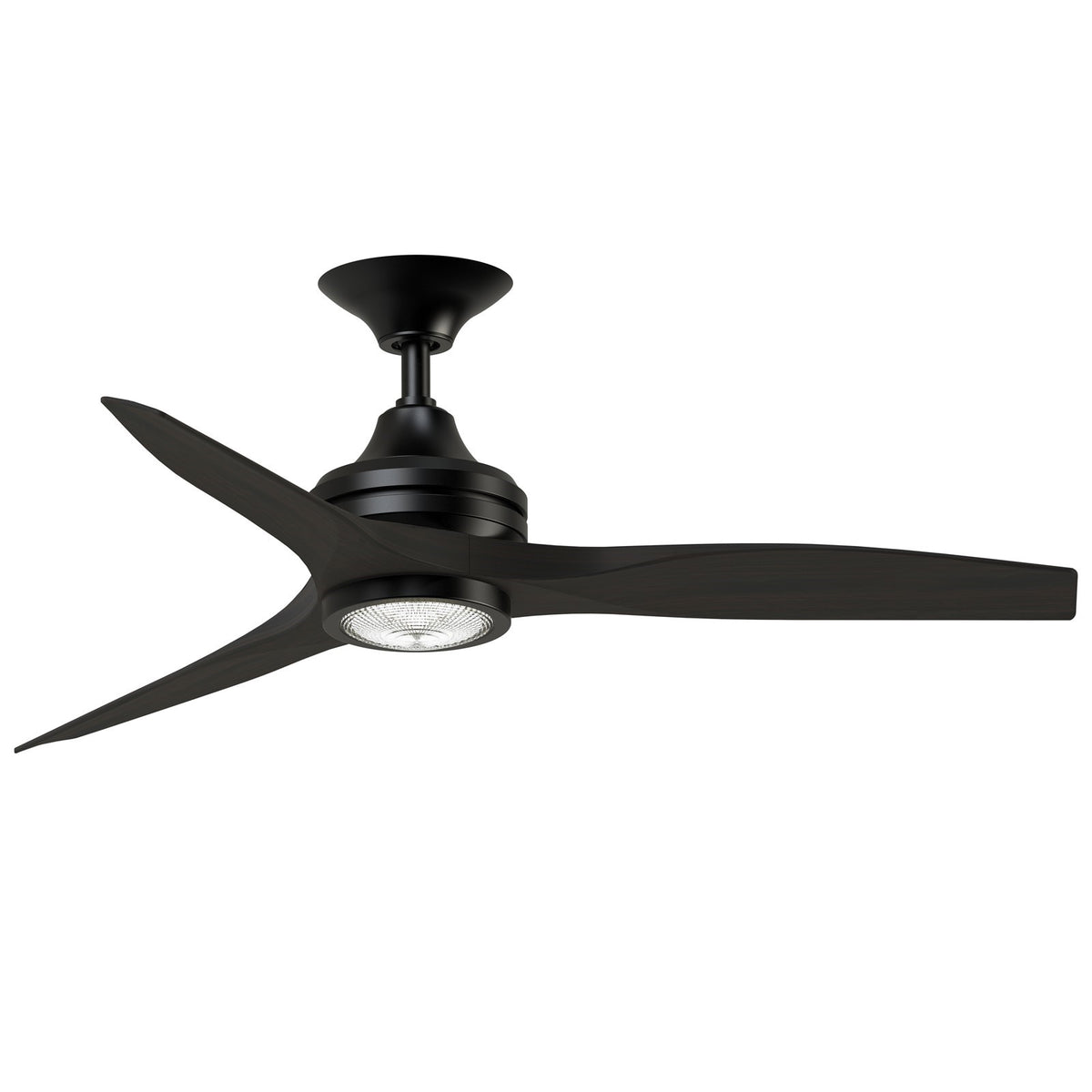 Fanimation Spitfire 48in 1-Light Ceiling Fan | Black and Dark Walnut Buttonwood | Covered Patio & Sunroom | Model FP6721BBL-48DWA-LK