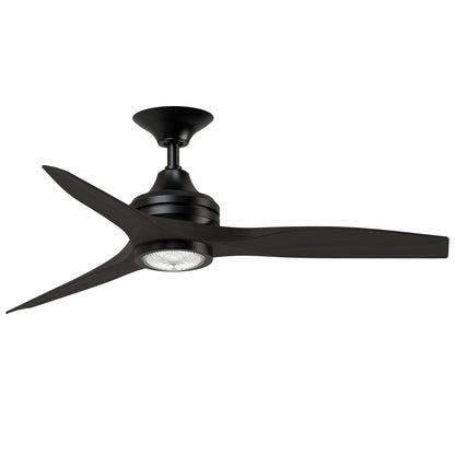 Fanimation Spitfire 48in 1-Light Ceiling Fan | Black and Dark Walnut Buttonwood | Covered Patio & Sunroom | Model FP6721BBL-48DWA-LK