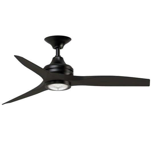 Fanimation Spitfire 48in 1-Light Ceiling Fan | Black and Dark Walnut Buttonwood | Covered Patio & Sunroom | Model FP6721BBL-48DWA-LK