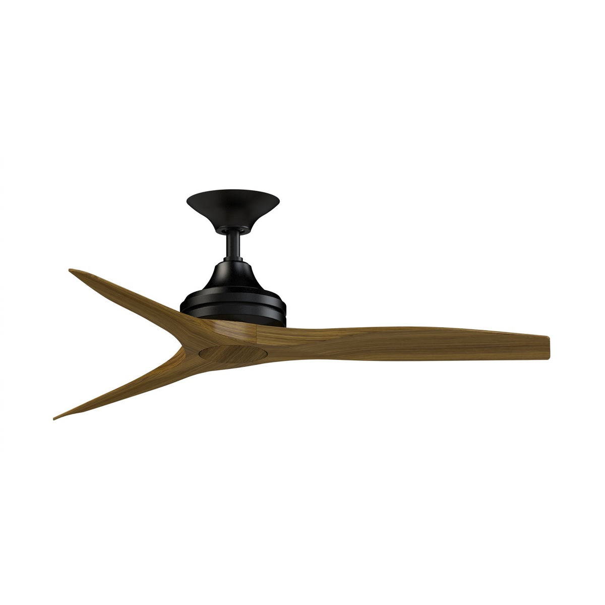 Fanimation Spitfire 48in Ceiling Fan | Black and Koa Wood | Covered Patio & Sunroom | 48 x 48 x 12 in | Model FP6721BBL-48K