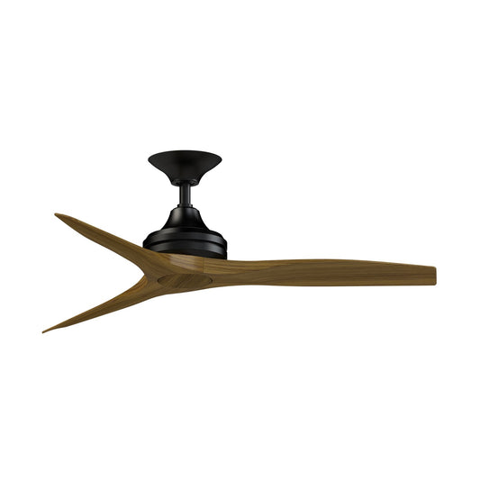 Fanimation Spitfire 48in Ceiling Fan | Black and Koa Wood | Covered Patio & Sunroom | 48 x 48 x 12 in | Model FP6721BBL-48K