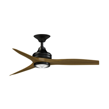 Fanimation Spitfire 48in 3-Light Ceiling Fan | Black and Koa Wood Blades | Covered Patio & Sunroom | 48 x 48 x 13.71 in | Model FP6721BBL-48K-LK
