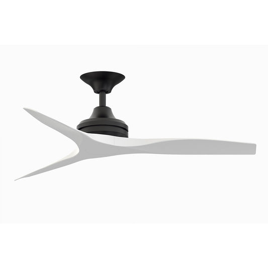 Fanimation Spitfire 48in 3-Blade Ceiling Fan | Black and Matte White Blades | Covered Patio & Sunroom | 48 x 48 x 12 in | Model FP6721BBL-48MW