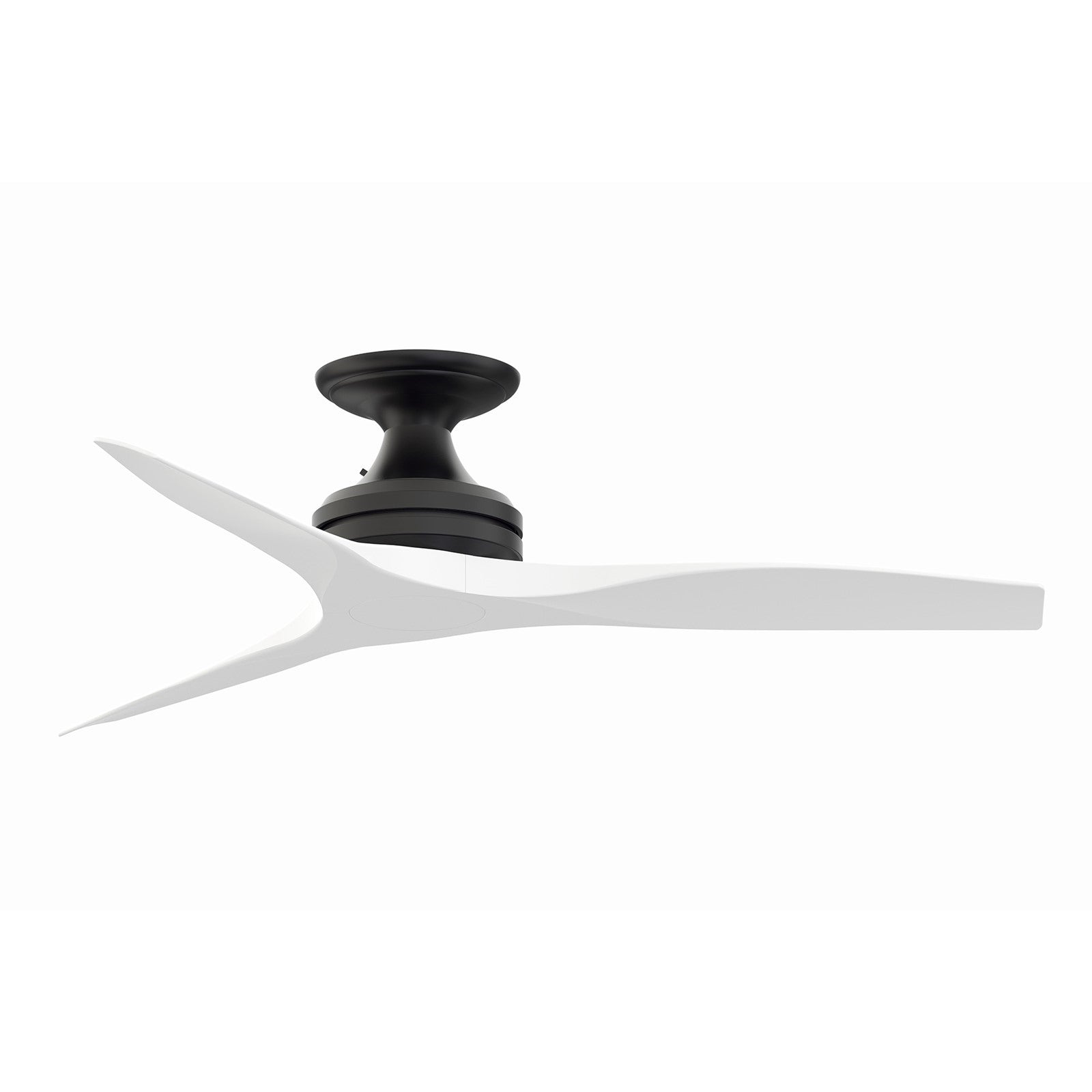 Fanimation Spitfire 48in 3-Blade Flush Ceiling Fan | Black and Matte White Blades | Covered Patio & Sunroom | Model FP6721BBL-48MW-F