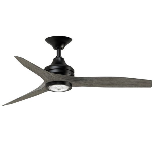 Fanimation Spitfire 48in 3-Light LED Ceiling Fan | Black and Weathered Wood | Covered Patio & Sunroom | 48 x 48 x 13.71 in | Model FP6721BBL-48WE-LK