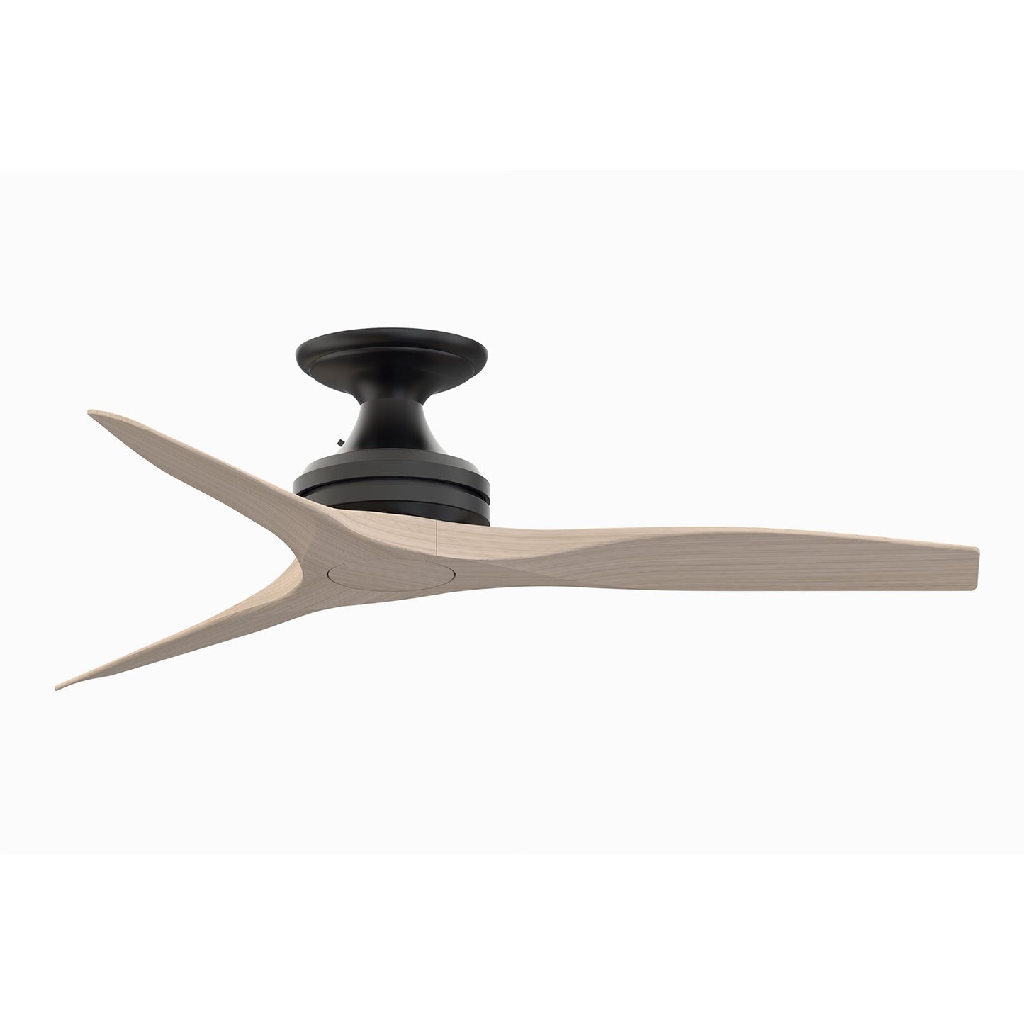 Fanimation Spitfire 48in Flush 3-Blade Ceiling Fan | Black and White Washed Buttonwood | Covered Patio & Low Ceilings | Model FP6721BBL-48WW-F
