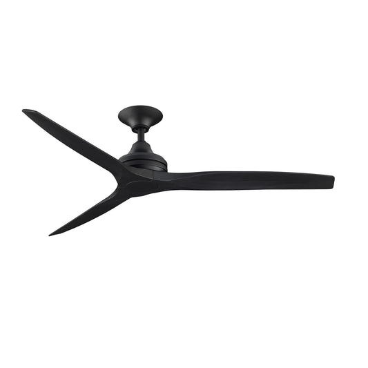 Fanimation Spitfire 60in Ceiling Fan | Modern Black and Black Buttonwood Blades | Covered Patio & Large Living Room | Model FP6721BBL-60BL