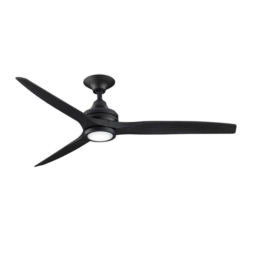 Fanimation Spitfire 60in 1-Light Ceiling Fan | Black Buttonwood and Black LED | Covered Patio & Porch | 60 x 60 x 13.71 in | Model FP6721BBL-60BL-LK