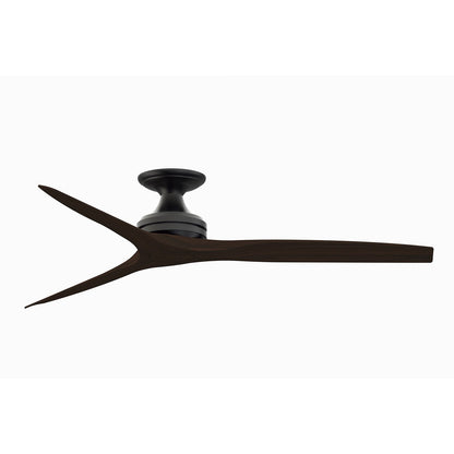 Fanimation Spitfire 60in Flush 3-Blade Ceiling Fan | Industrial Black and Dark Walnut Buttonwood | Covered Patio & Low | Model FP6721BBL-60DWA-F