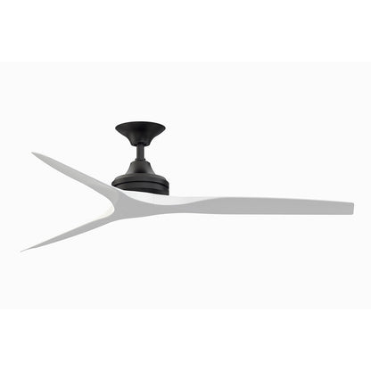 Fanimation Spitfire 60in 3-Blade Ceiling Fan | Black and Matte White | Covered Patio & Sunroom | 60 x 60 x 12 in | Model FP6721BBL-60MW