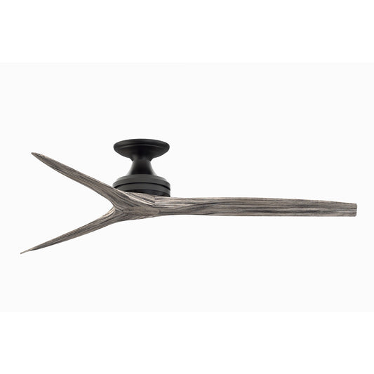 Fanimation Spitfire 60in Flush Mount Ceiling Fan | Black and Weathered Wood | Low Ceiling Rooms | 60 x 60 x 9.5 in, 4006 CFM | Model FP6721BBL-60WE-F