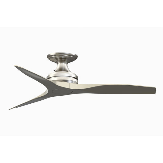 Fanimation Spitfire 48in Flush 3-Blade Ceiling Fan | Brushed Nickel and Buttonwood Blades | Covered Patio, Porch & Sunroom | Model FP6721BBN-48BN-F