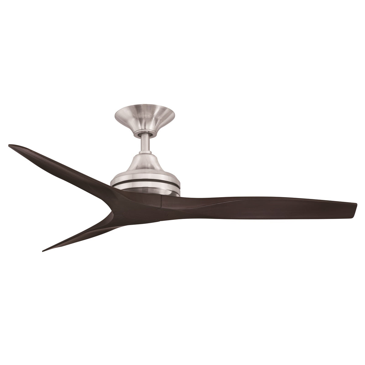 Fanimation Spitfire 48in 3-Blade Ceiling Fan | Brushed Nickel and Dark Walnut Buttonwood | Covered Patio & Porch | Model FP6721BBN-48DWA