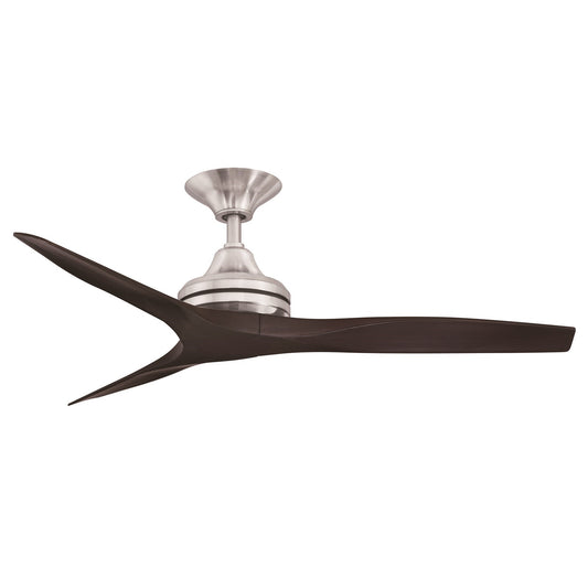 Fanimation Spitfire 48in 3-Blade Ceiling Fan | Brushed Nickel and Dark Walnut Buttonwood | Covered Patio & Porch | Model FP6721BBN-48DWA