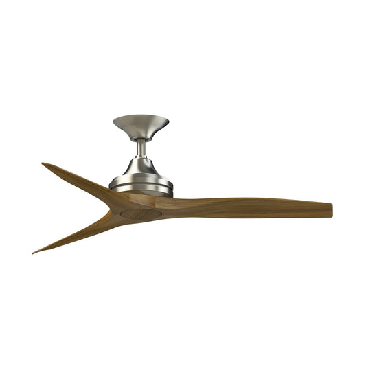 Fanimation Spitfire 48in 3-Blade Ceiling Fan | Brushed Nickel and Koa Wood | Covered Patio & Sunroom | 48 x 48 x 12 in | Model FP6721BBN-48K