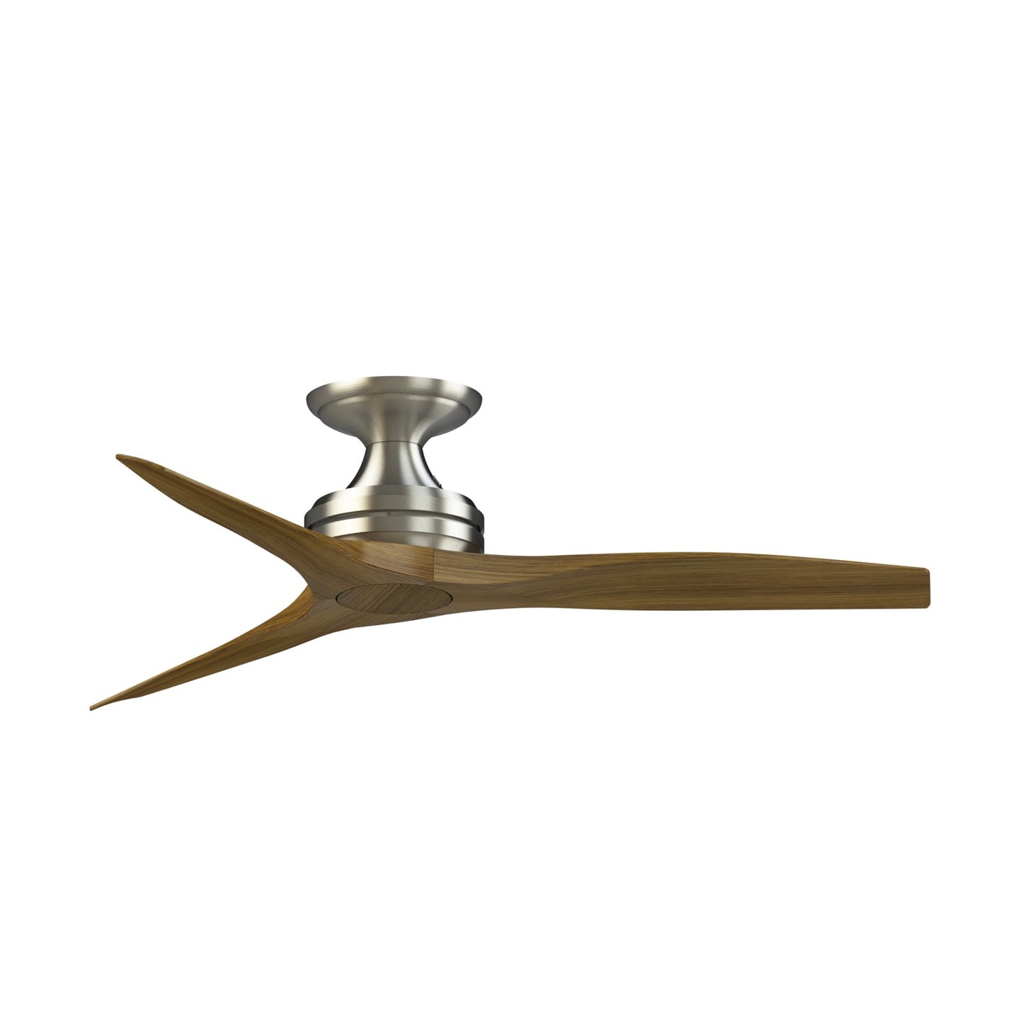 Fanimation Spitfire 48in Flush 3-Blade Ceiling Fan | Brushed Nickel and Koa Wood | Low Ceiling & Covered Patio | Model FP6721BBN-48K-F