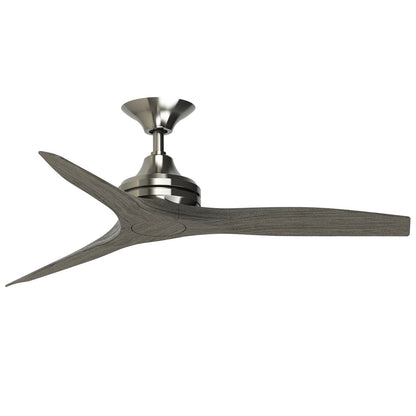 Fanimation Spitfire 48in 3-Blade Ceiling Fan | Brushed Nickel and Weathered Wood | Covered Patio & Sunroom | 48 x 48 x 12 in | Model FP6721BBN-48WE
