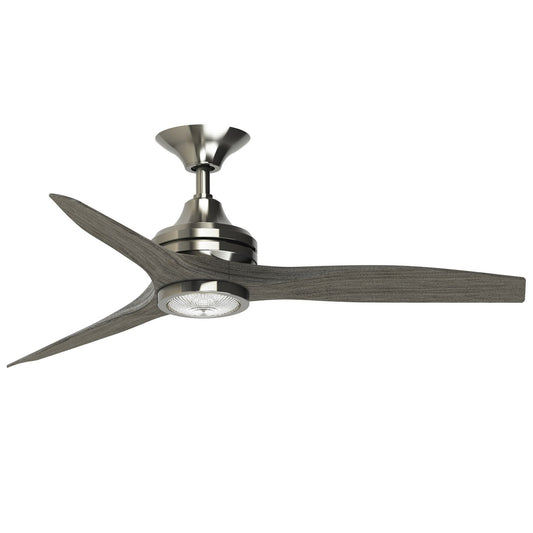 Fanimation Spitfire 48in 3-Blade Ceiling Fan with LED Light | Brushed Nickel and Weathered Wood | Covered Patio & Sunroom | Model FP6721BBN-48WE-LK