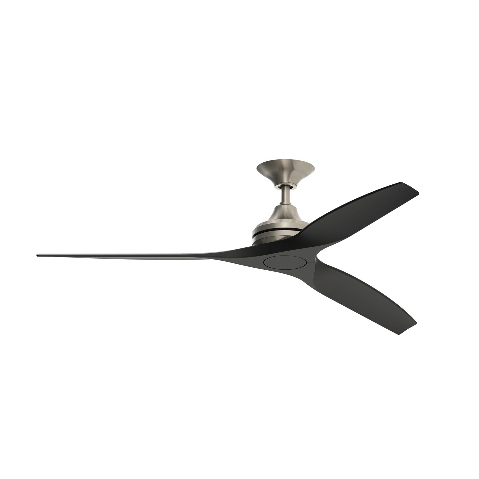 Fanimation Spitfire 60in 3-Blade Ceiling Fan | Brushed Nickel and Black Buttonwood | Covered Patio, Porch, Sunroom, Bathroom | Model FP6721BBN-60BL