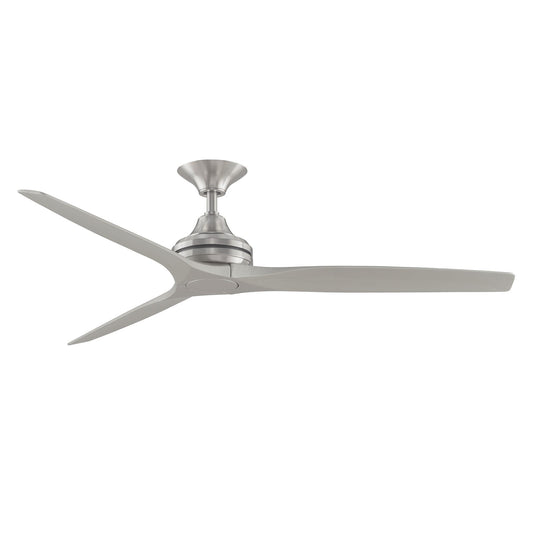 Fanimation Spitfire 60in 3-Blade Ceiling Fan | Brushed Nickel and Buttonwood | Covered Patio, Porch & Sunroom | 60 x 60 x 12 in | Model FP6721BBN-60BN