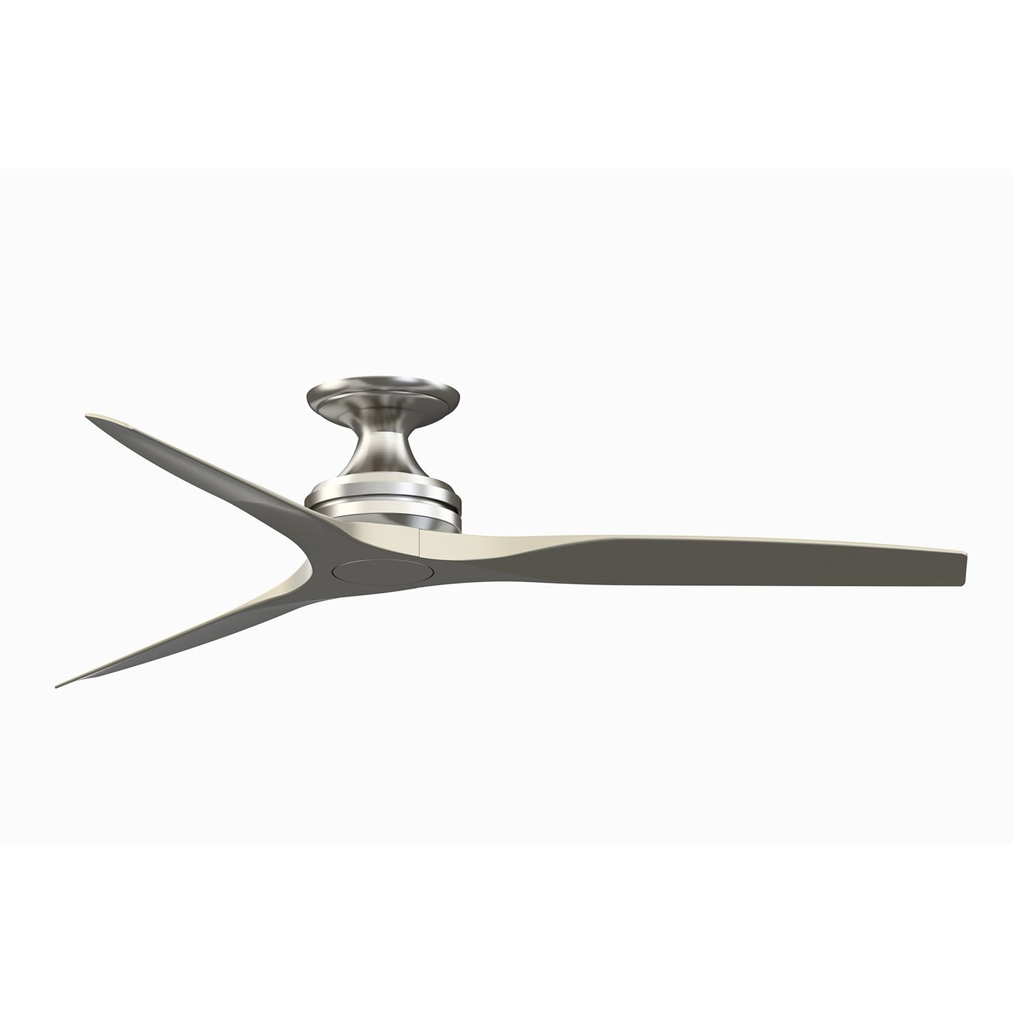 Fanimation Spitfire 60in Flush 3-Blade Ceiling Fan | Brushed Nickel and Buttonwood | Covered Patio, Porch & Sunroom | Model FP6721BBN-60BN-F