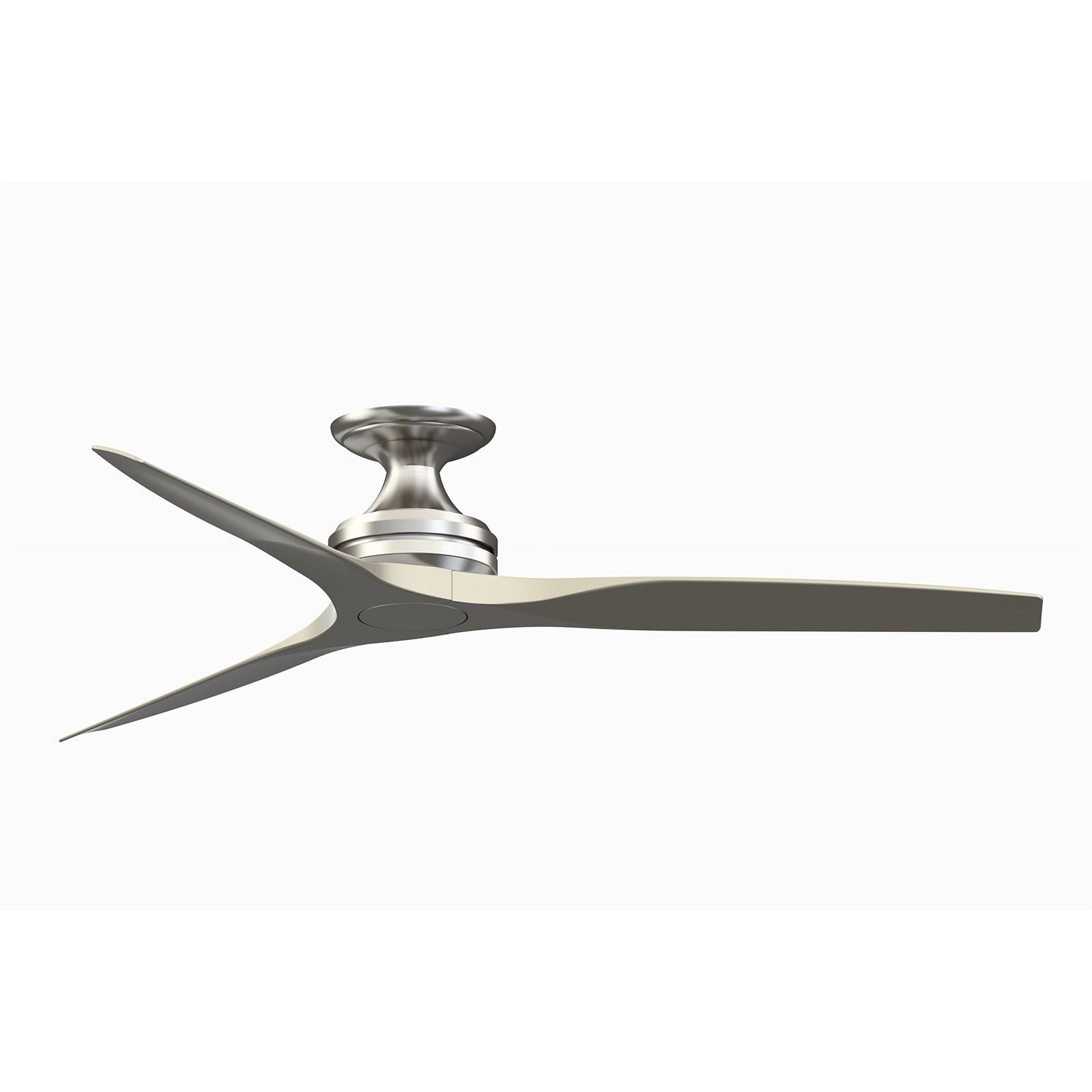 Fanimation Spitfire 60in Flush 3-Blade Ceiling Fan | Brushed Nickel and Buttonwood | Covered Patio, Porch & Sunroom | Model FP6721BBN-60BN-F