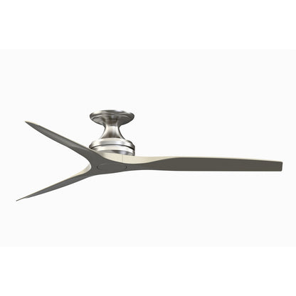 Fanimation Spitfire 60in Flush 3-Blade Ceiling Fan | Brushed Nickel and Buttonwood | Covered Patio, Porch & Sunroom | Model FP6721BBN-60BN-F