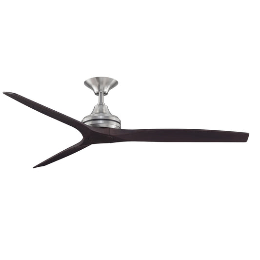 Fanimation Spitfire 60in 3-Blade Ceiling Fan | Brushed Nickel and Dark Walnut | Covered Patio & Sunroom | 60 x 60 x 12 in | Model FP6721BBN-60DWA